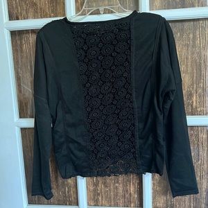 ✨Z Avenue Sweater Black with lace cut out down the back size: small